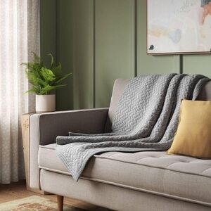 NWT Threshold Gray Throw Blanket